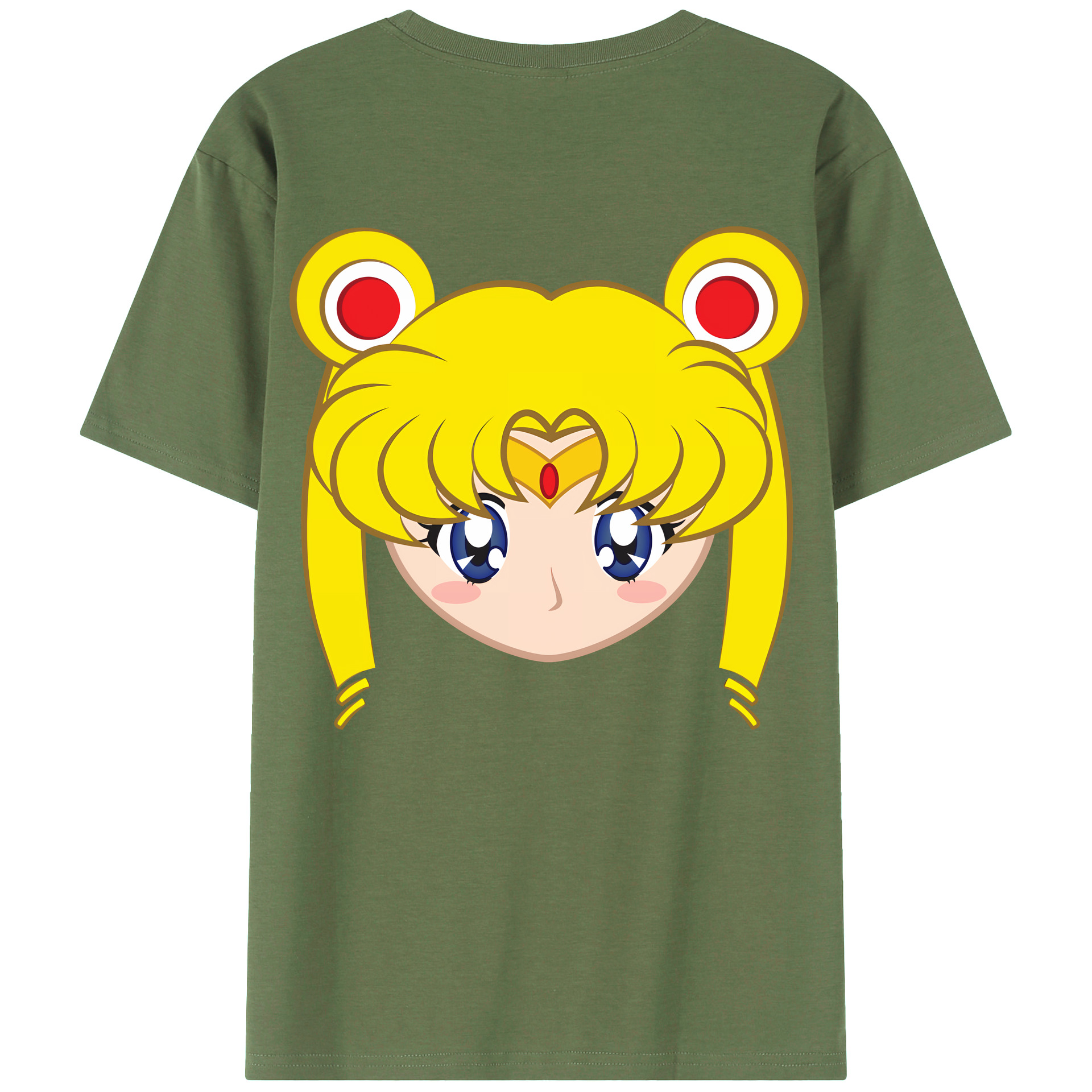 （画像用） 美少女戦士セーラームーン 月野 うさぎ つきの うさぎ Sailor Moon Tsukino Usagi 綿100％ メンズ半袖Tシャツ（バックプリント） 通気性